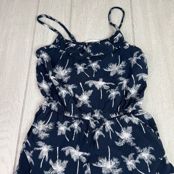 Girls Romper H&M Sz 8-9 Blue with palm trees, tropical - Picture 3 of 7